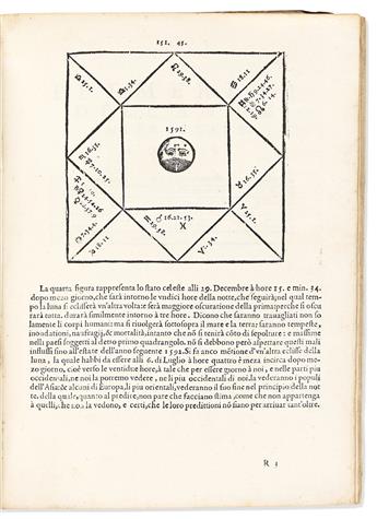 Cagnati, Marsilio (1543-1612) Almanac o Vero Efemeridi de Pianeti dal 1588. sino al 1606.